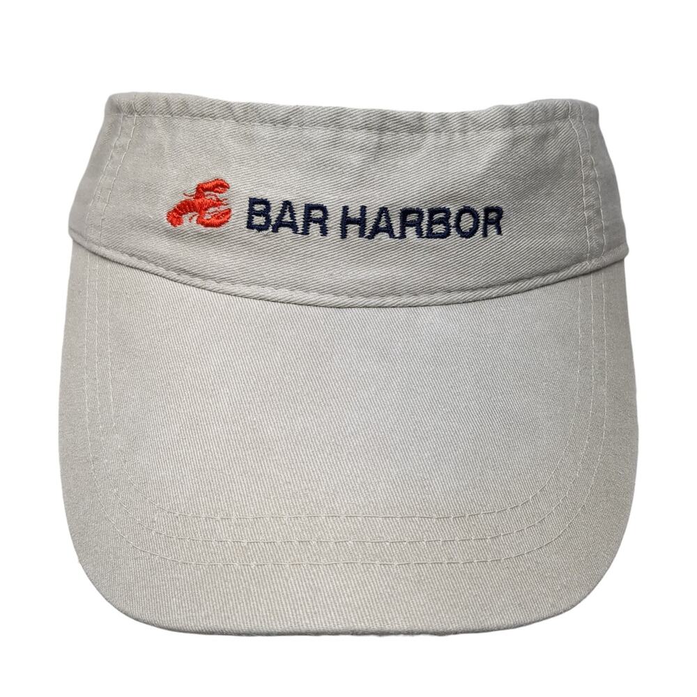 Bar Harbor Golf Strapback Sun Visor Cap Gray One Size Embroidered Island Imports